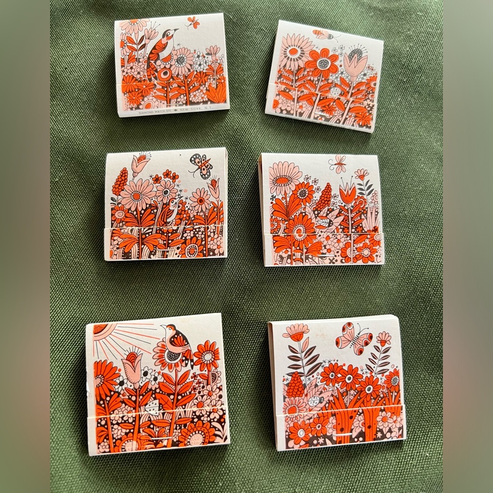 Vintage 1960’s-70’s Diamond Match Division Funky Boho Mod Matches